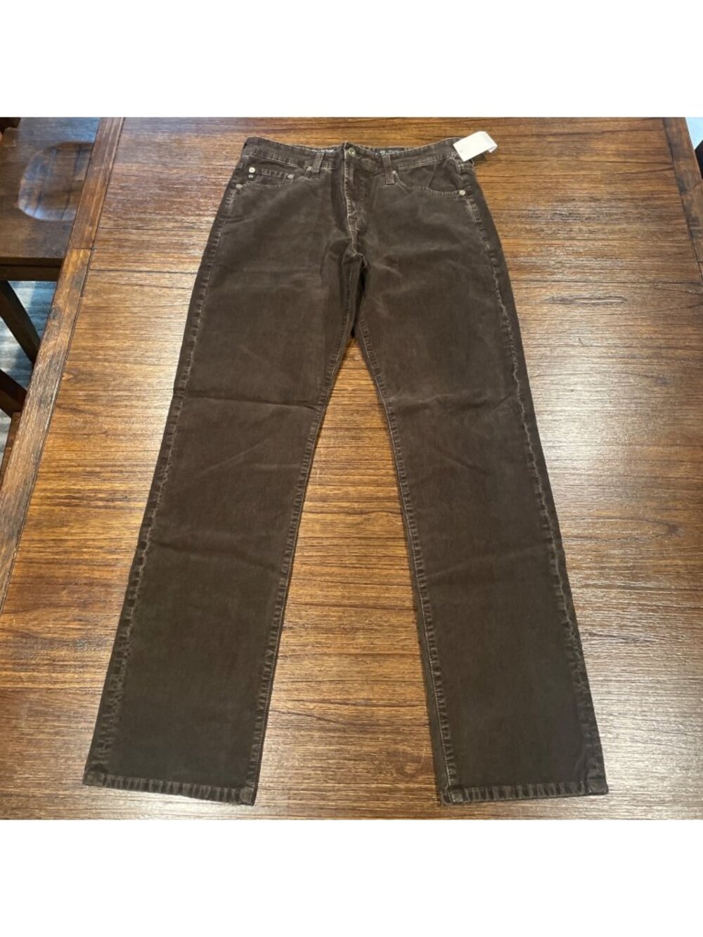 AG Everett Slim Straight Corduroy Pant 32x31 Wooland Brown Stretch Fall Work